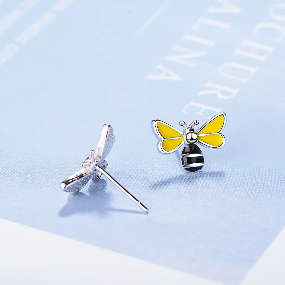 

Buyee 925 Sterling Silver Female Earring Beautiful Bee Earring for Women Fashion Animal Fine Jewelry Earring Gift