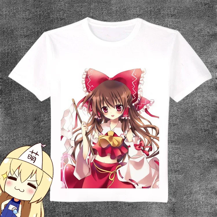 Game Touhou Project Cosplay T-Shirt 3D Hakurei Reimu Print Anime Cartoon t shirts Harajuku Short Sleeve Y2k Tops Summer Clothing