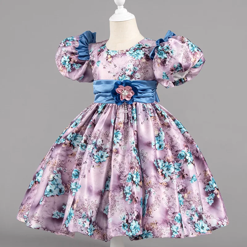 

Baby Flower Girl Dresses For Weddings Kids Princess royal Ball Gown Children Birthday Party floral Clothes Girls Baptism Dress