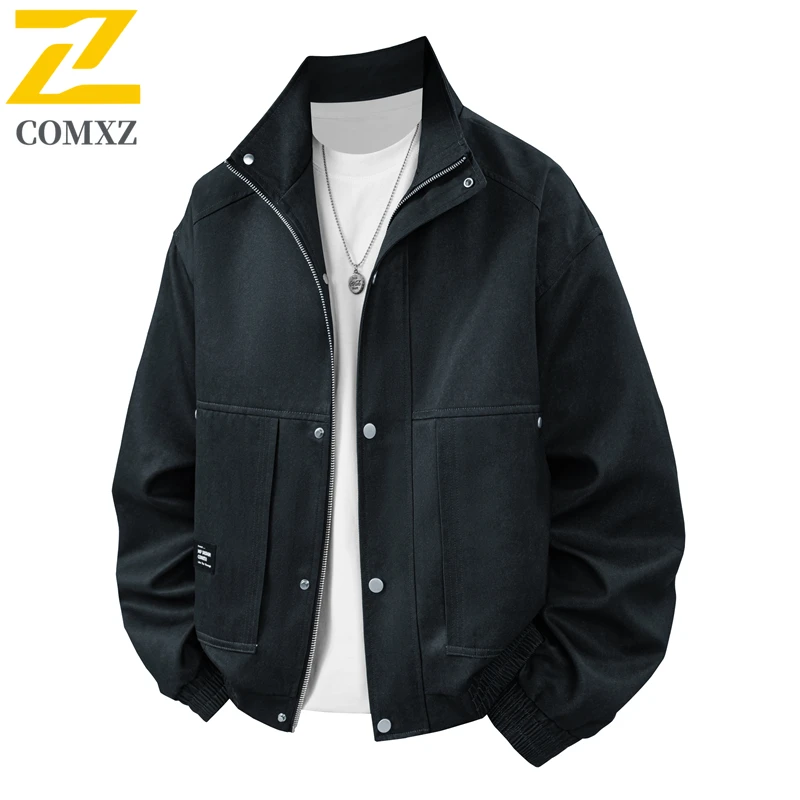 

COMXZ Light Luxury Jacket Men 2025 New Style Fashion Versatile Comfortable Breathable Collar Jacket Outdoor Casual Business Coat