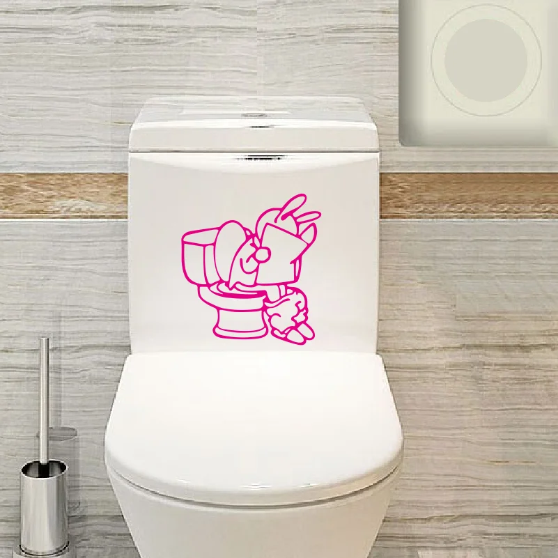 Funny Toilet Read Newspaper Wall Toilet Stickers Washing Bathroom Door Decor For Home Decoration 3D Vinyl Decals Stickers #102