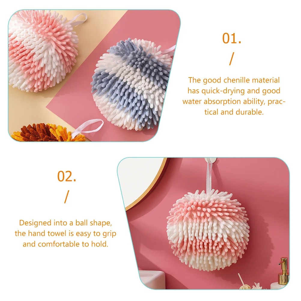 

Zerodeko 2pcs Quick Dry Fuzzy Hand Towels Microfiber Chenille Bathroom Hanging Towel for Soft Absorbent Hand Drying
