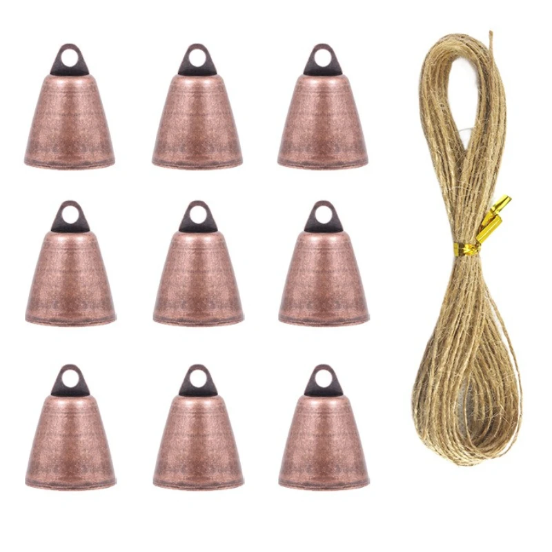 26mm thickened and raised Christmas bell, metal retro bronze color bell, classical bell pendant, wind chime & 5-meter lanyard