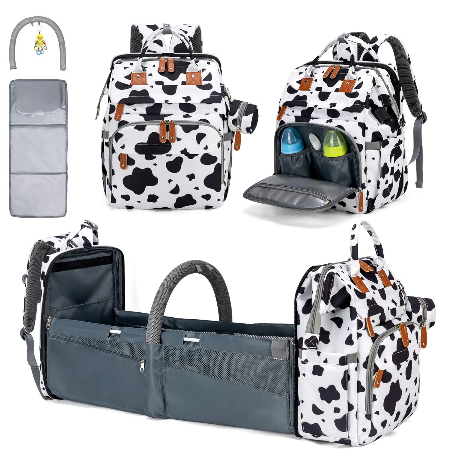 

Multifunctional Bed Diaper Backpack Baby Girl Boy Nappy Changing Bag Large Capacity Folding Crib Nursing Mommy Bag For Travel