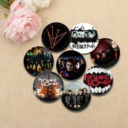 My Chemical Romance Round Brooches Famous Punk Band Lapel Pins Music Badges Fan Collection Accessories Jewelry Handmade Gifts