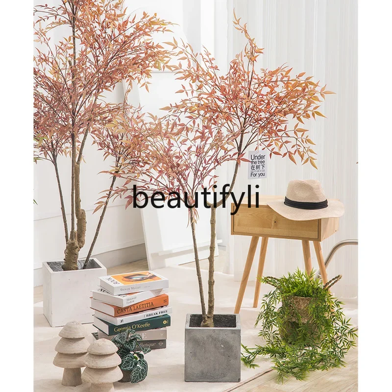 Simulation green plant fake plant decoration living room floor ornament light luxury fake flower simulation flower ornament