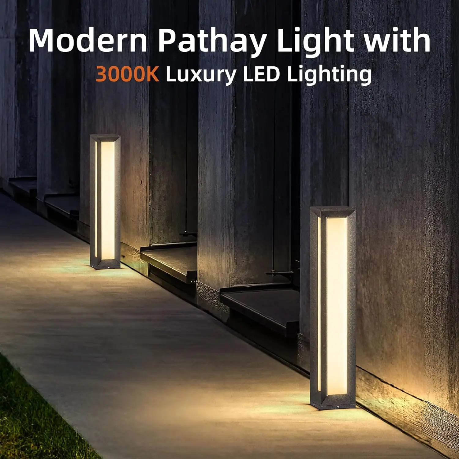 Landscape Path Light, 32'' Outdoor Pathway Lights IP54 Waterproof Luxury Aluminum LED Bollard Lighting 13W 120V High Voltage Dri