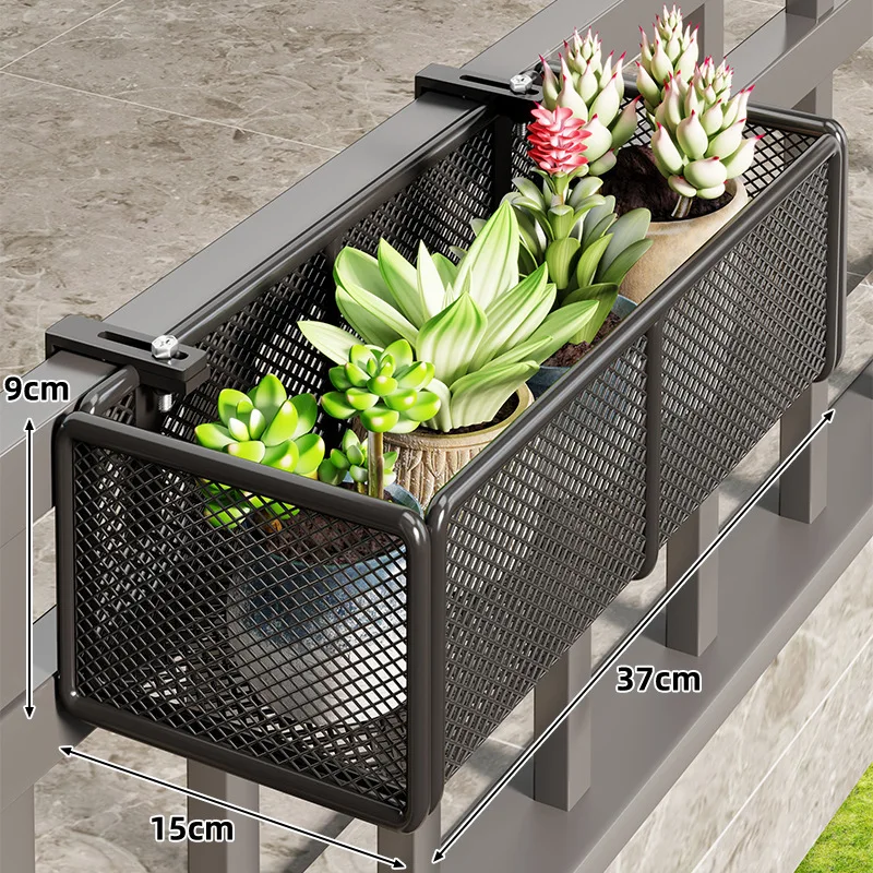 Wrought iron railing guardrail balcony flower stand hanging flower pot stand green dill succulent hanging orchid flower stand