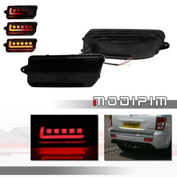 Red LED Car Rear Bumper Reflector Tail/Brake Lights, Rear Fog Lights w/ Sequential Turn Signal For 2005-2010 Jeep Grand Cherokee