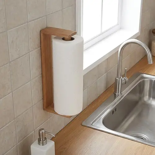 

Minimalist Wooden Wall-Mounted Paper Towel Dispenser For Standard And Oversized Rolls