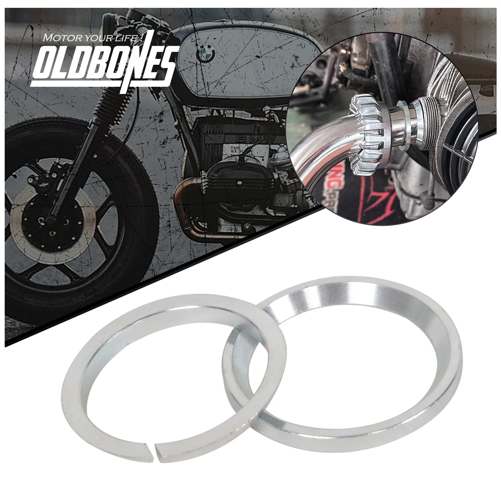 Cafe Racer R Serie For R65 R75 R80 R100 35MM/38MM/40MM Clamping Ring Manifold Gasket Motorcycle Bend Exhaust Gasket Connecting