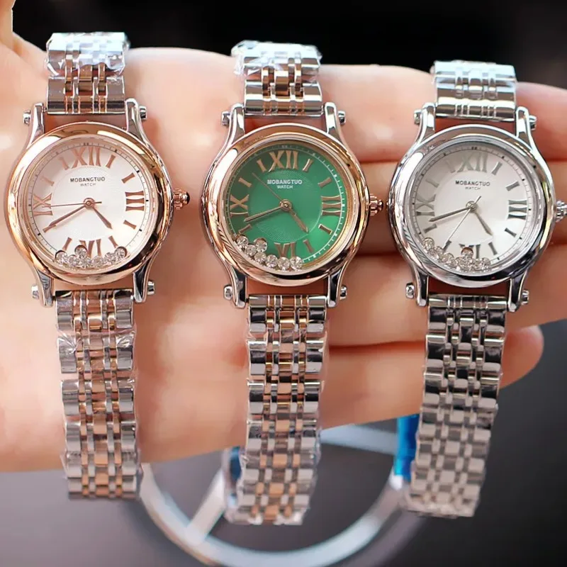 Watch for Women Fashion Luxury Roman Pattern Diamond Waterproof Women Quartz Watch Girls Clock Bracelet Chains Reloj Para Mujer