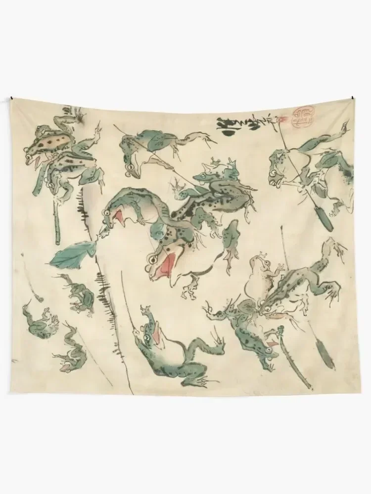 Battle of the Frogs Kawanabe Kyosai Tapestry Aesthetic Room Decor Anime Decor Aesthetic Home Decor Tapestry