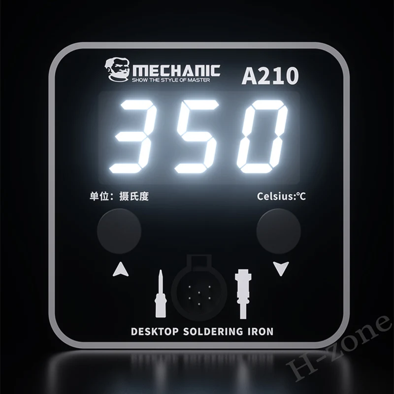 Imagem -04 - Mecânico Desktop Ferro de Solda Inteligente Led Grande Display Núcleo de Aquecimento Proteção contra Curto-circuito Estação de Solda A210 C210