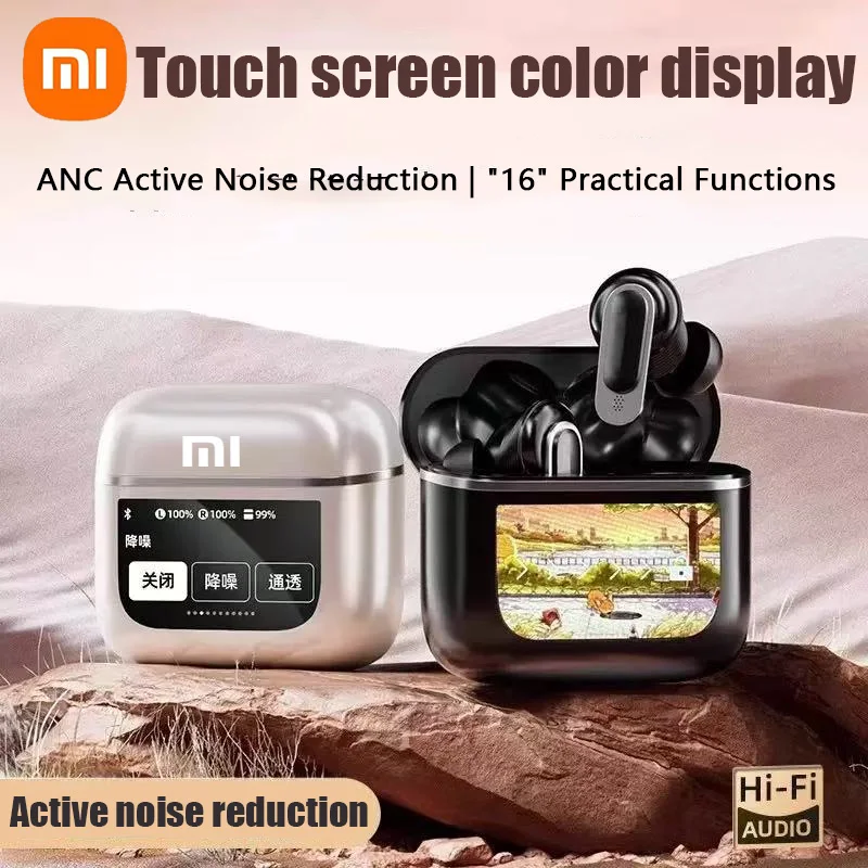 Xiaomi V8 TWS ANC + ENC Earphone Benar Nirkabel Bluetooth Kebisingan Membatalkan Headphone In-Ear Layar Sentuh Headset Dengan Mic Earbud
