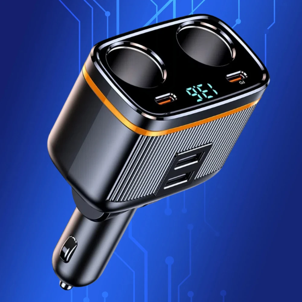 

5 in1 145W Car Charger Super Fast Charge Conversion Plug PD45W Car Charger Smart Charging USB Cable Mobile Phone Charger Car Use