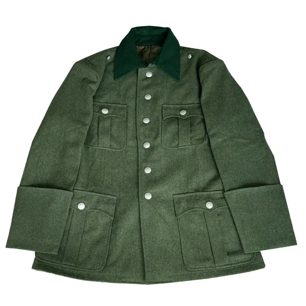 Veste en laine de style classique allemand pour hommes, robe de soldat, matériau, sauvage, gris, vert, vintage, WWII, WW2, M41