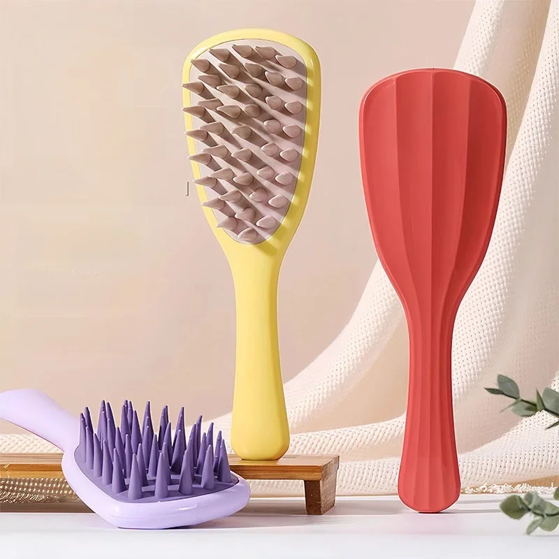 ロングハンドルシリコンヘアブラシ頭皮クリーニングプロフェッショナルマッサージブラシかゆみ緩和シャンプー道具ヘッド入浴マッサージ用品