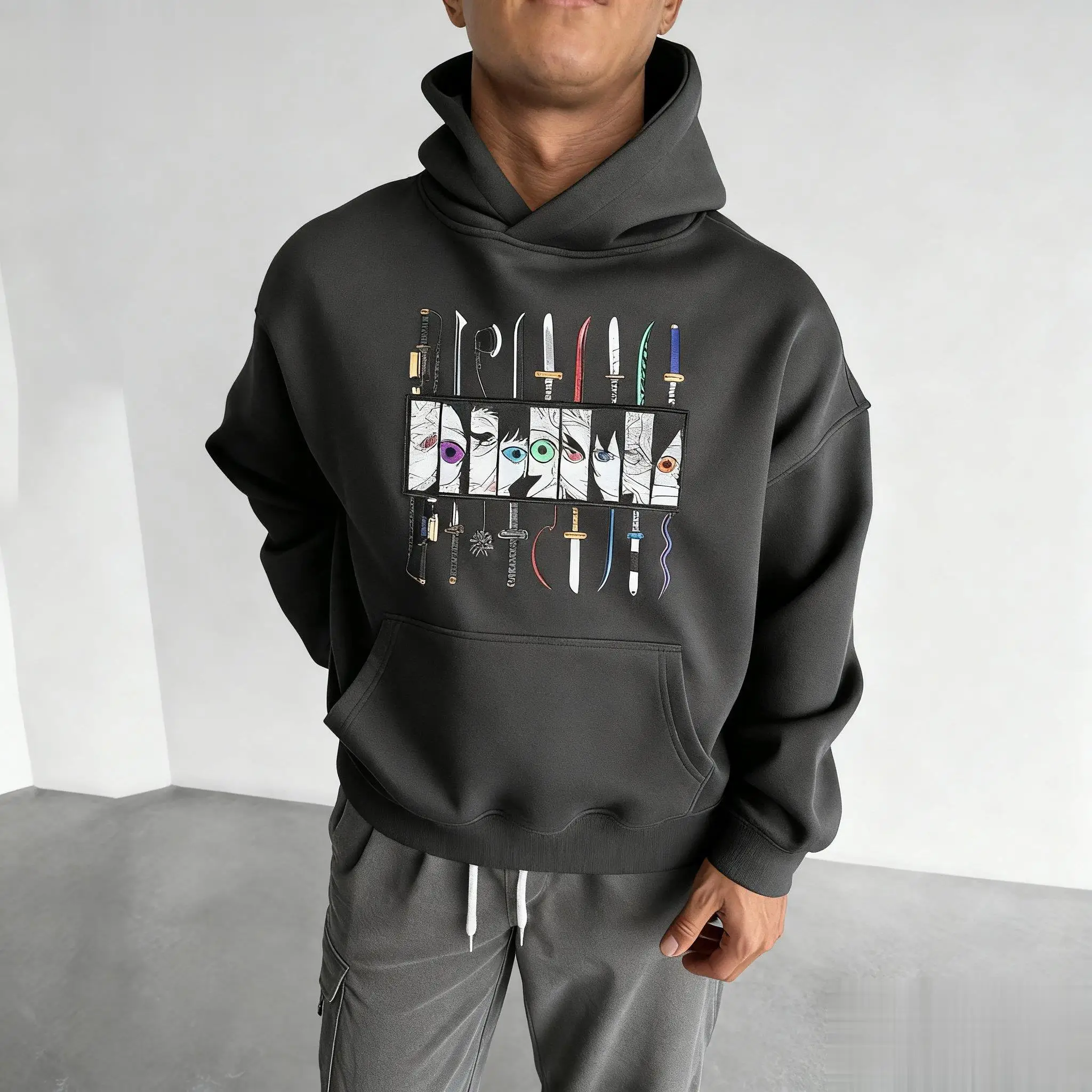 Demon Slayer Streetwear Uomo Donna Felpa con cappuccio Pullover Anime Stampa Felpa casual oversize Maglione con cappuccio grafico moda Autunno