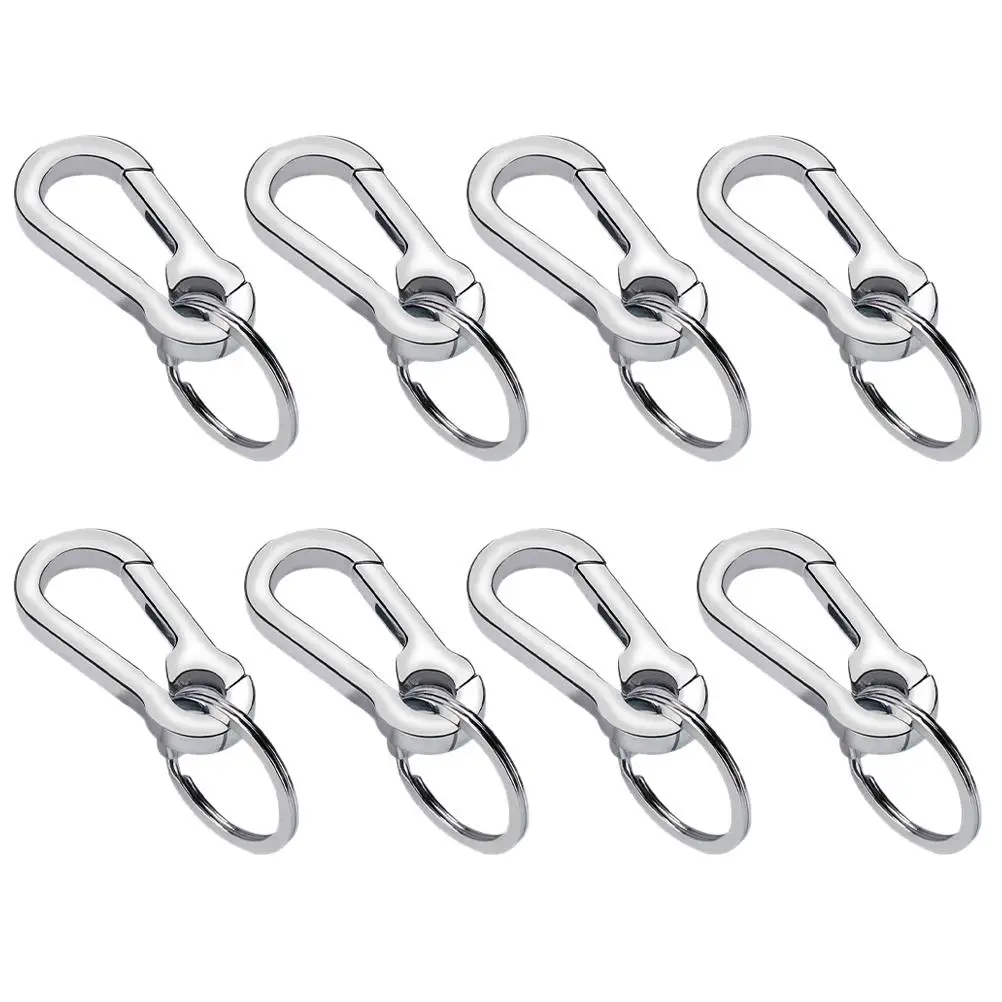 8pcs Zinc Alloy Carabiner Clip Keychain Waist Keyring Holder for Keys Lovers Lanyards Metal Climbing Camping Hiking Accessories