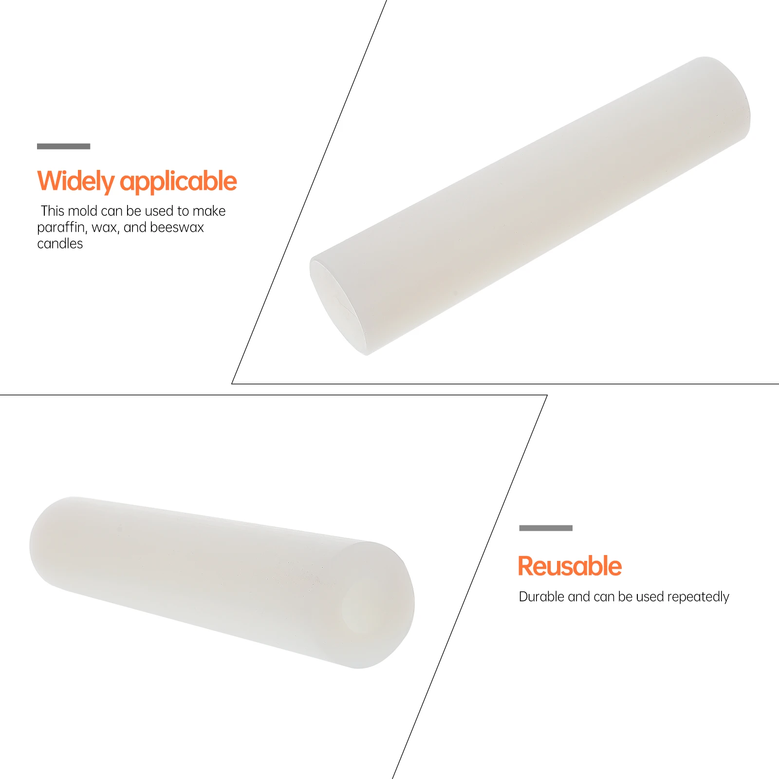 

1pc Silicone Mold Twisted Design For Diy Making Handicraft Craft Mould Long Candles Casting Home Decor Accessory