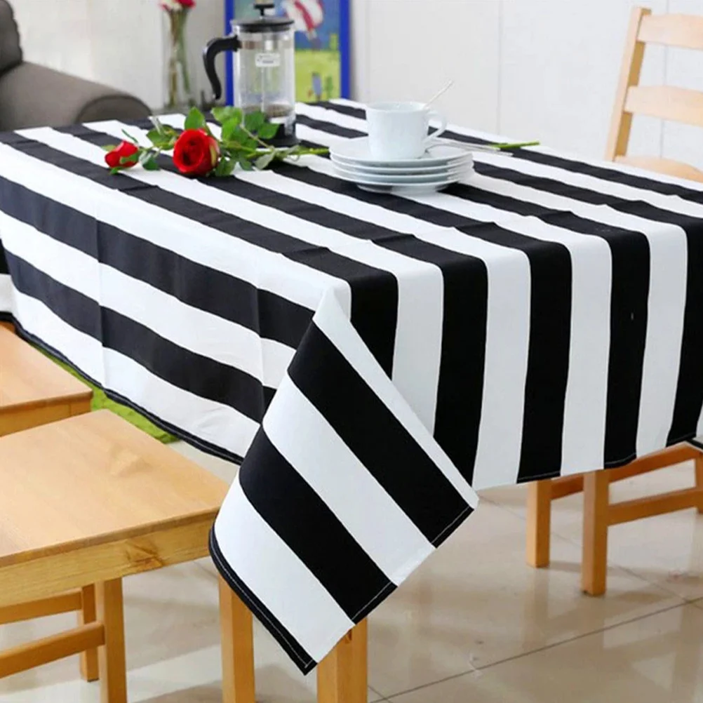 

2Pcs Stripe Tablecloth Streak Table Runner Simple Matching for Festive Atmosphere Indoor Outdoor Use Striped Tablecloth