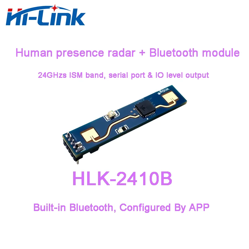 HLK-LD2410B Free Shipping 24GHz FMCW Human Presence Radar Module Bluetooth-Compatible Heartbeat Detection Smart Sensor Hi-Link