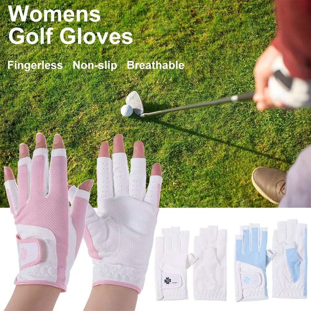 

Comfortable Women's Sport Gloves Breathable Fingerless Ladies Golf Gloves Non-slip Left Right Hand Fingerless Golf Gloves