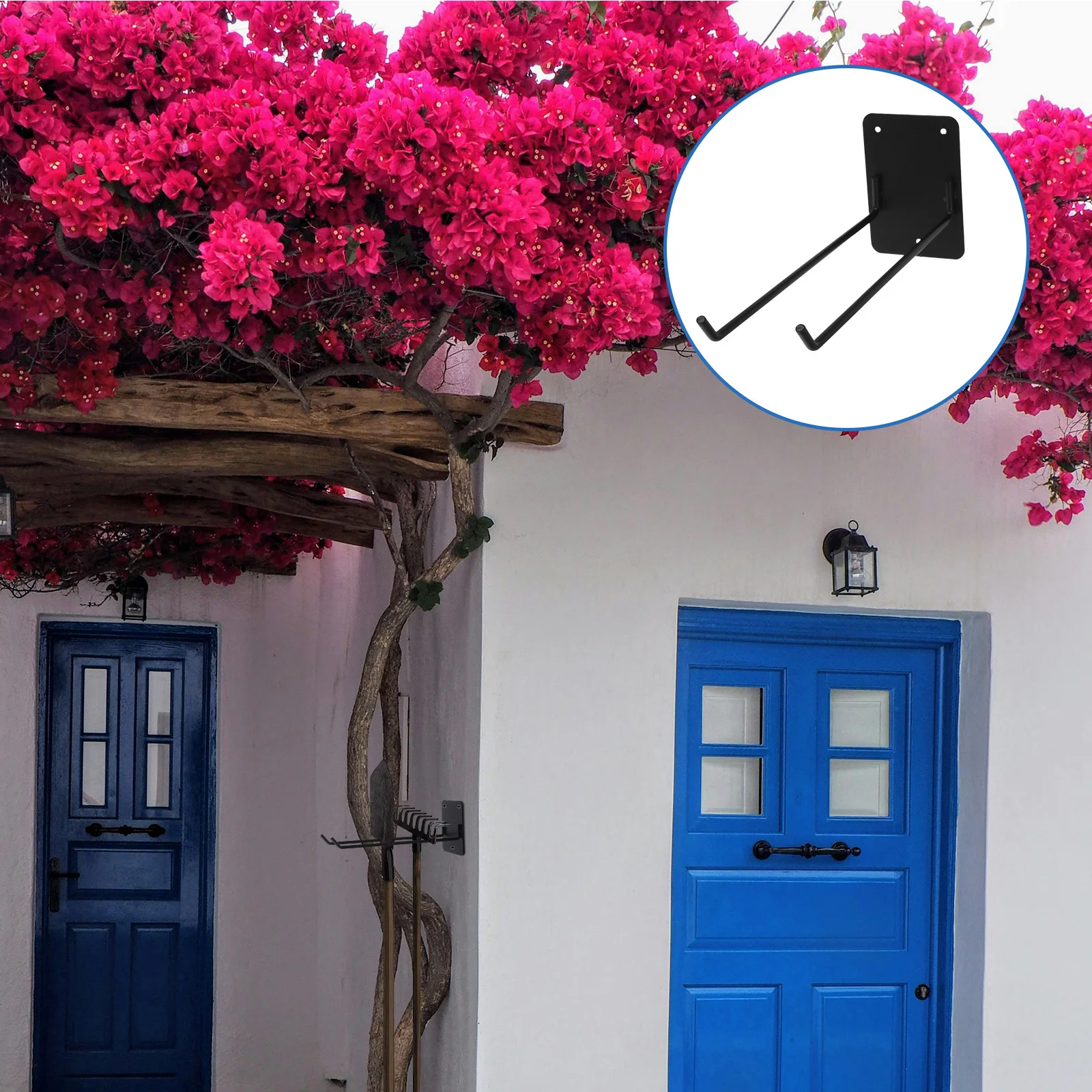 

Garden Tool Organizer Wall Mount Metal Broom Holder Mop Rack for Brooms Shovels Rakes Cleaning Tools Sundries Hanger Indoor