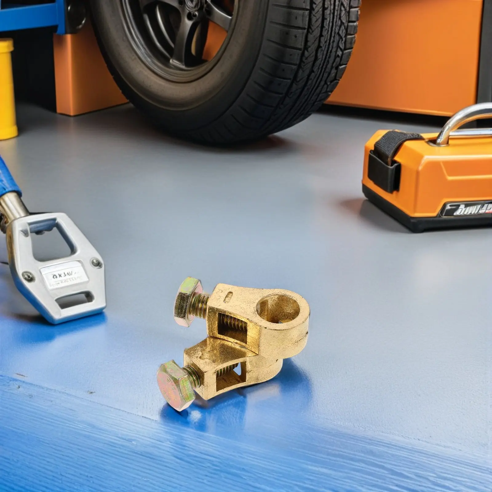 

1Pair Car Battery Terminal Clamp Copper Solid Tinned Heavy Duty Brass Connectors Positive Negative Post Clip Universal