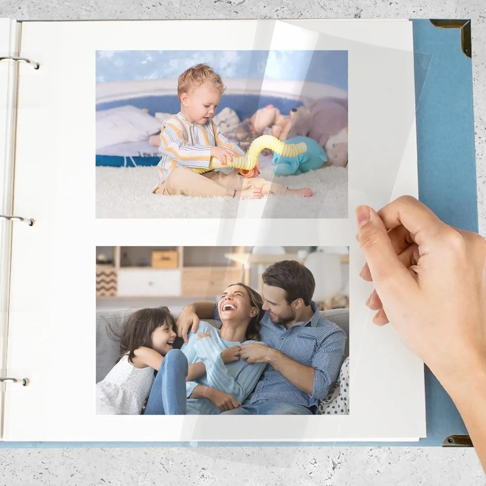 

Photo Album Page Refill for 3 Ring Binder, Photo Album Self Adhesive Pages, Photo Albums Pages Fit 2x3 4x6 5x7 8x10