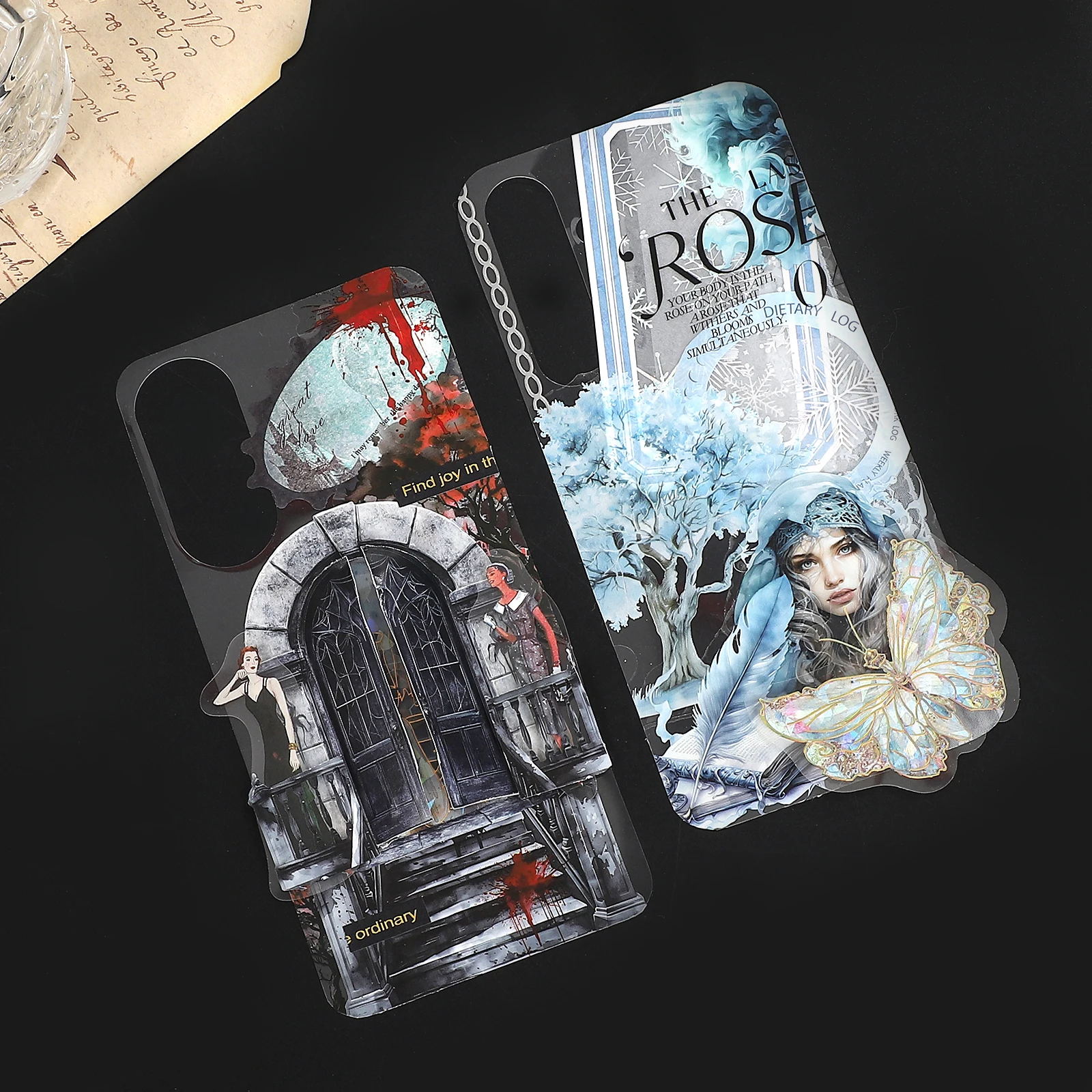 10 Pcs/set Samsung Transparent Phone Case Back Card Creative DIY Journal Material Collage Stationery