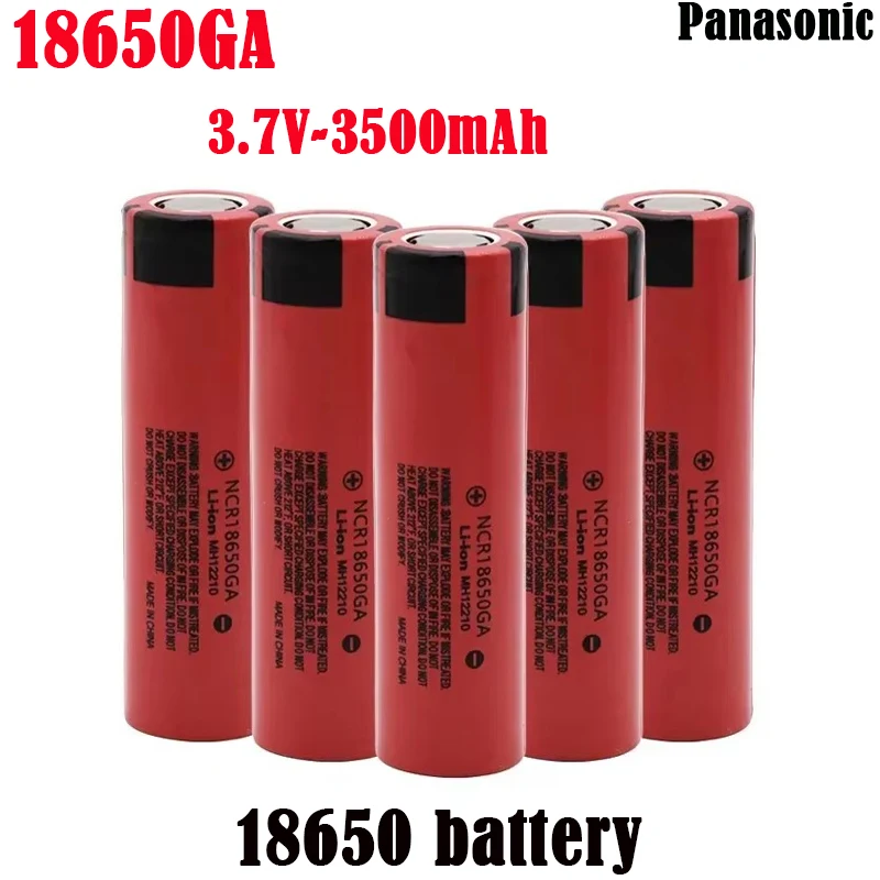 

2024100% original NCR 18650GA high discharge 3.7V 3500mAh 18650 rechargeable battery flashlight flat head Free of shipping