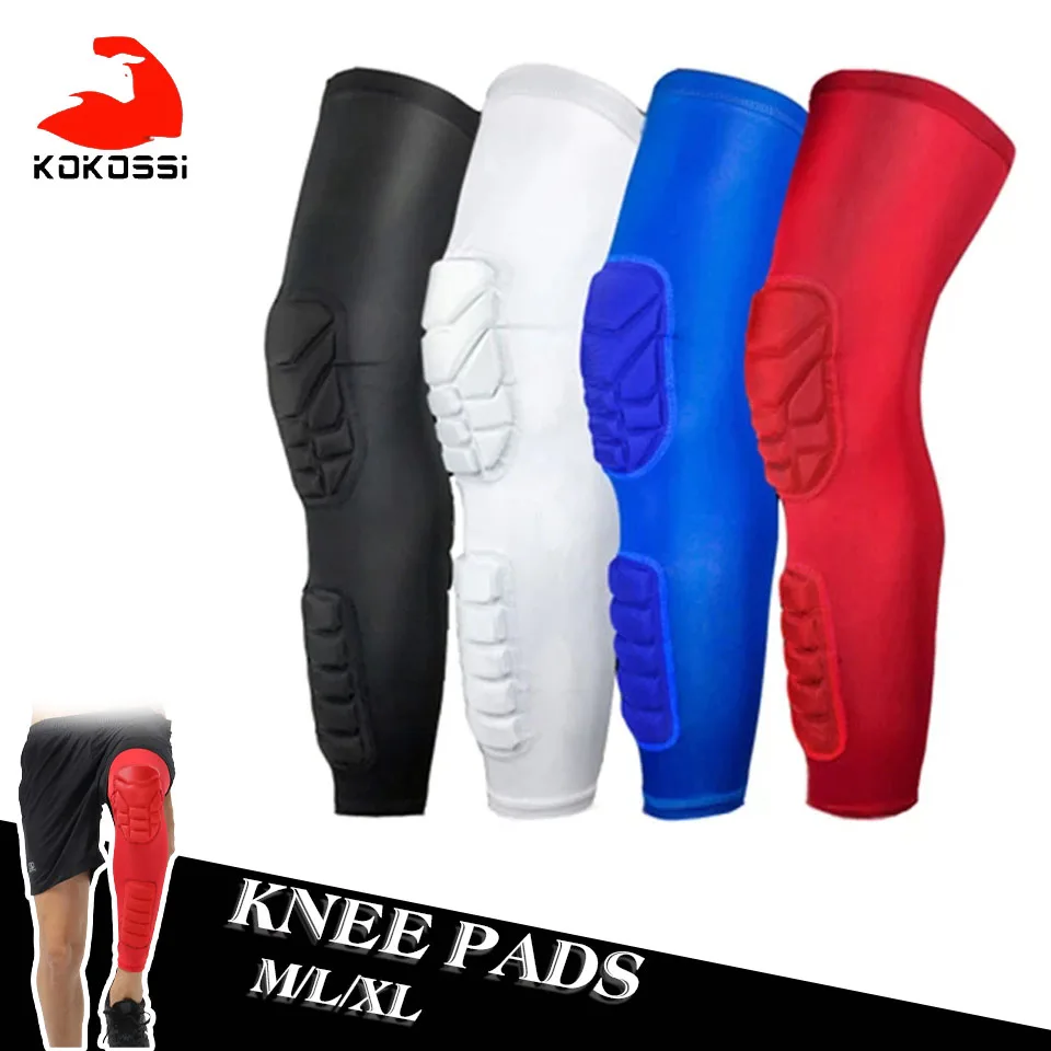 KoKossi 1PCS Basketball Knee Pads Lengthen Breathable Compression Knee Calf Sleeves Pads Brace Hiking Cycling Leg Protectors