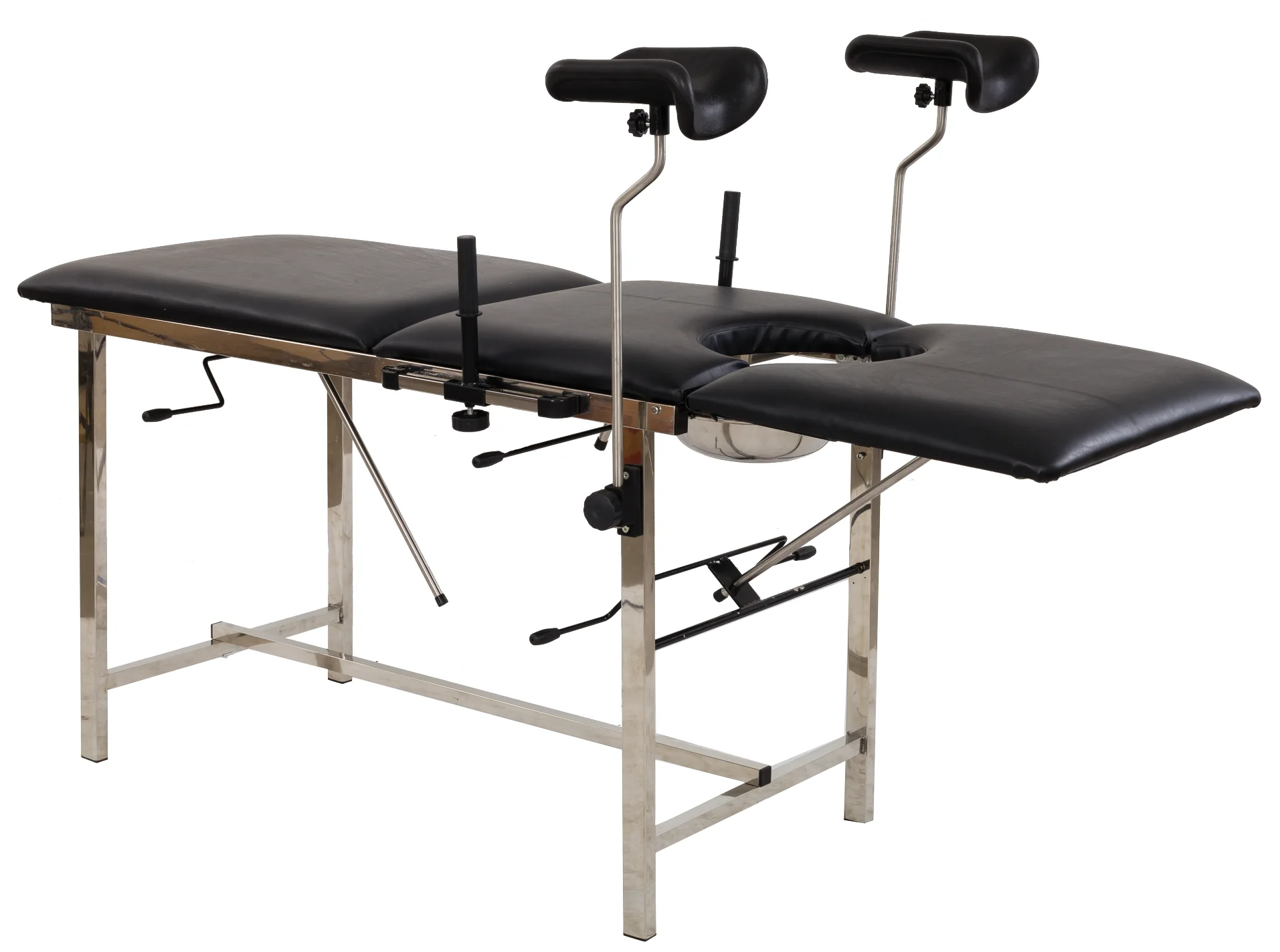 Black style manual gynecological and urological examination table with high quality