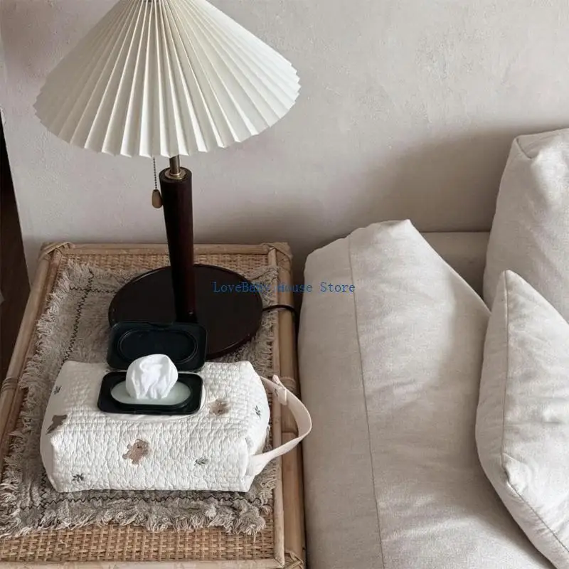 BX0D – rangement à rabat, boîte à mouchoirs en coton, organisateur lingettes humides, boîte