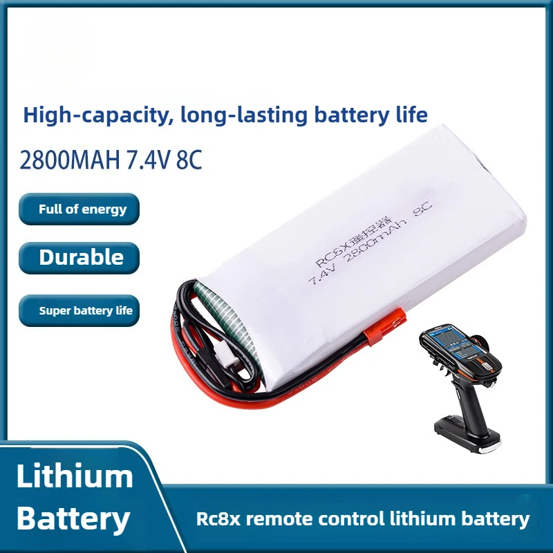 

7,4 В 2800 мАч для Ledi RC8X, аккумулятор с дистанционным управлением, модель автомобиля RC6GS 4GS, литиевая батарея большой емкости с управлением пистолетом