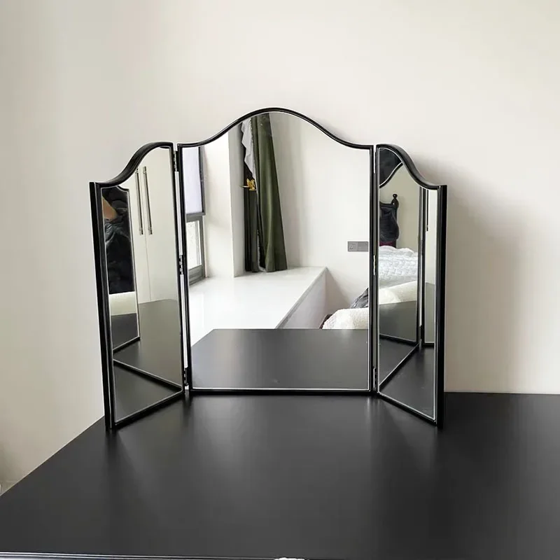 French makeup mirror bedroom dresser mirror wall hanging folding three-sided mirror