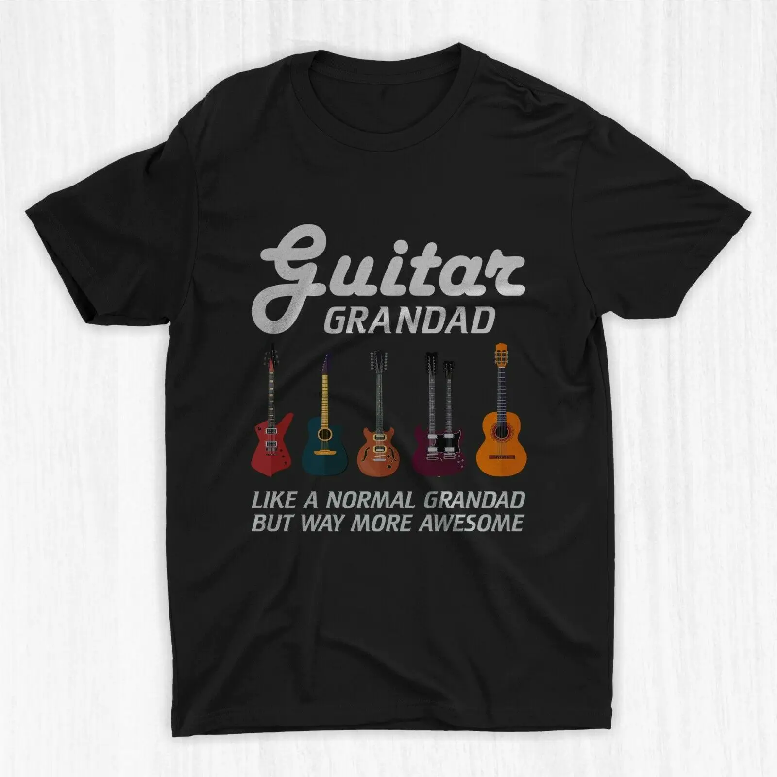 Guitar Grand Dad Awesome Funny Guitarist Birthday Fathers Day Gift Top Men's 100% Cotton Casual Tshirts Loose Top Size S-3XL