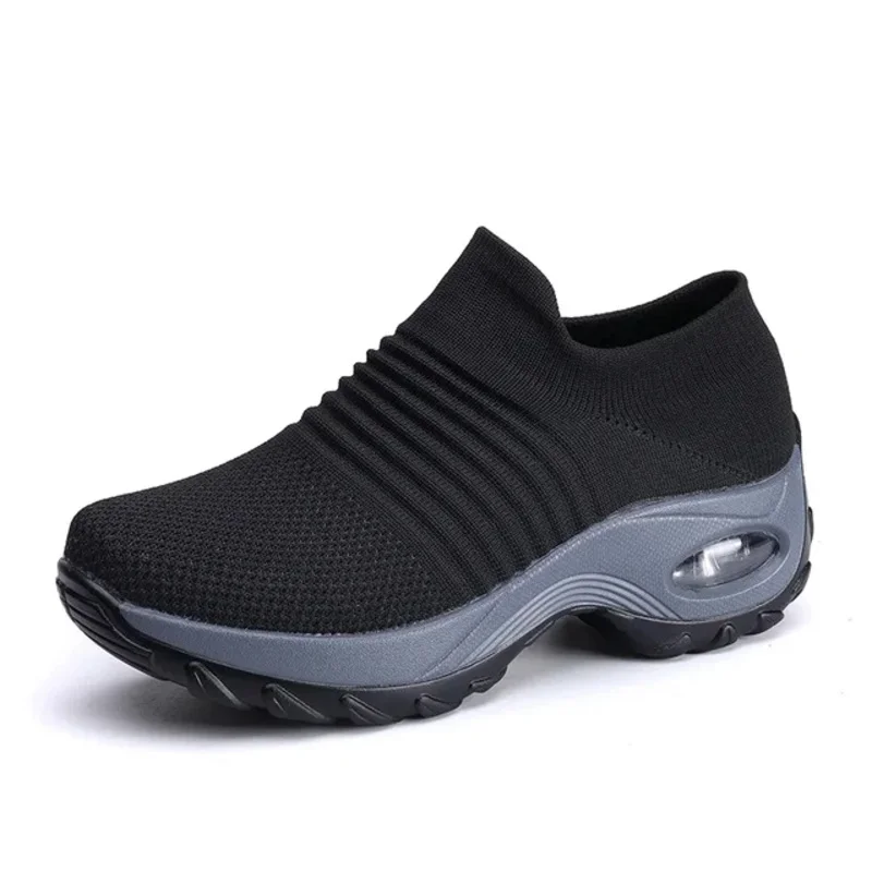 Fashion Women's Casual Sneakers Summer Comfort Mesh Running Shoes Breathable Cushion Black Sneakers for Women 2023 Student Shoes