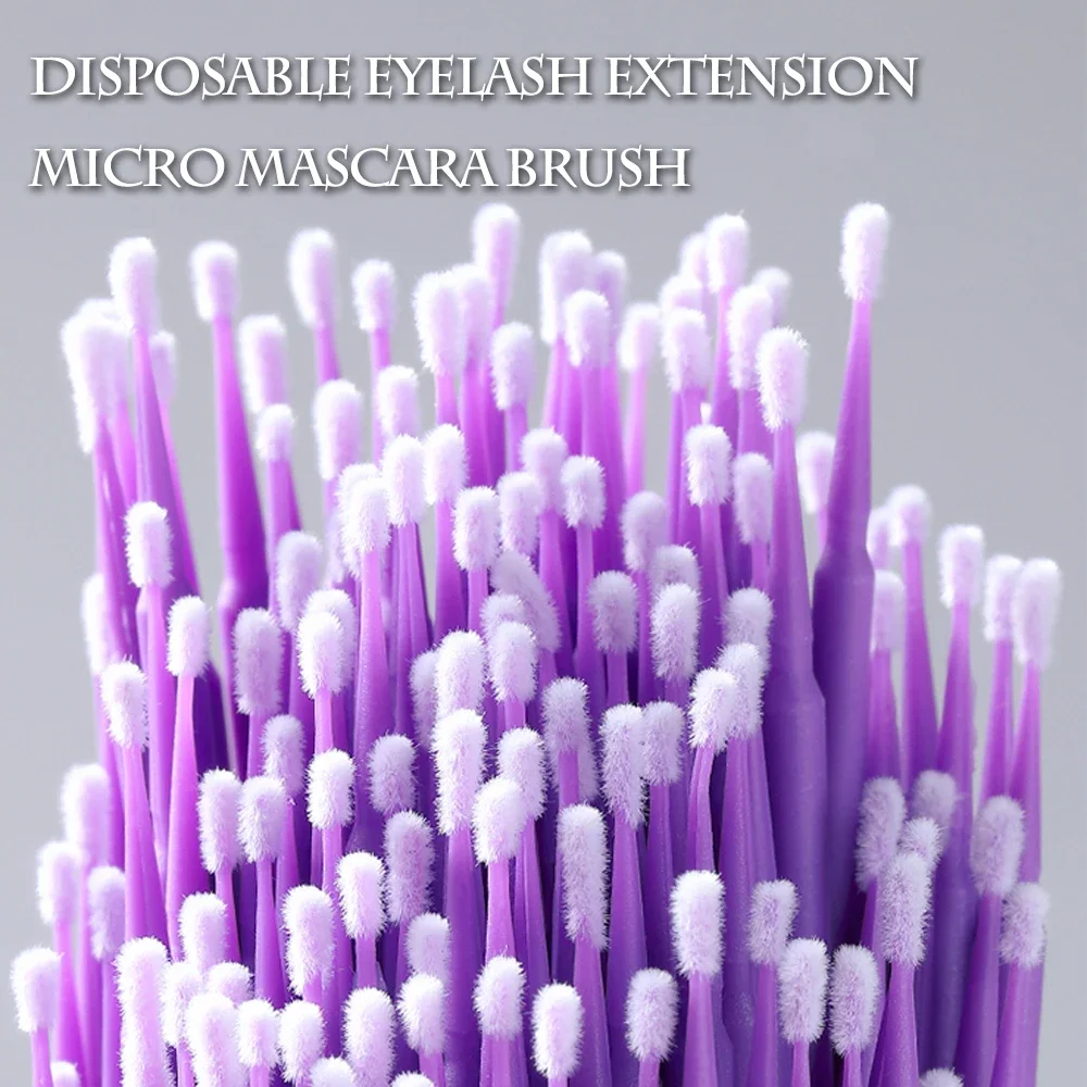 100Pcs Micro Cotton Swab Individual Eyelashes Microbrush Beauty Makeup Clean Remover Tools Eyelash Cleaning Brush Lash Extension