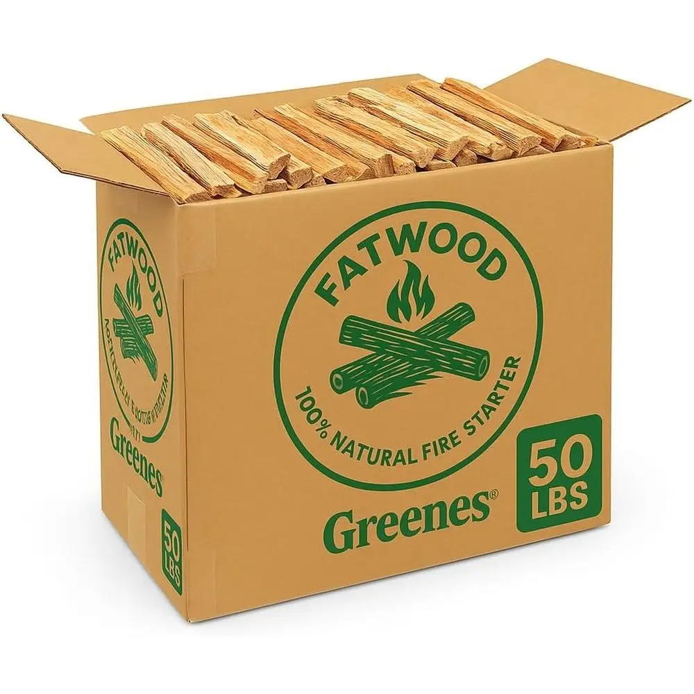 

Натуральные сосновые дрова из смолы - коробка 50 фунтов для всепогодных каминов, костров, дровяных печей и грилей