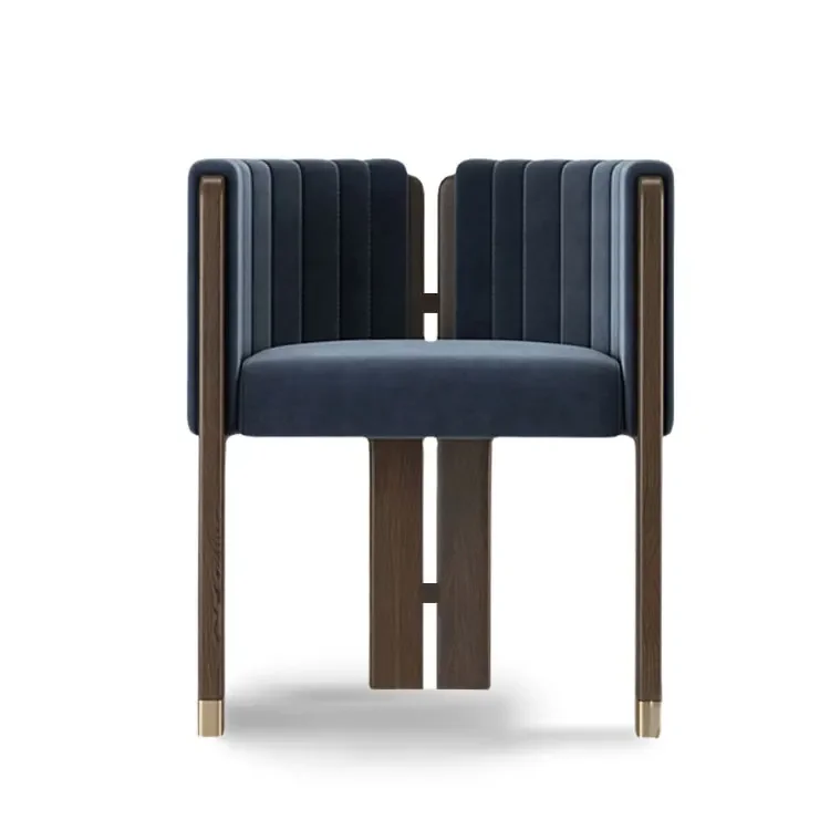 

# Hot Luxury Stylist Hotel Restaurant Furniture Tub Channeled Upholstery Velvet Dining Chair