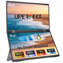 UPERFECT 15.6インチ デュアル モバイルモニター 縦積み折りたたみ【JPプラグ】 特別割引