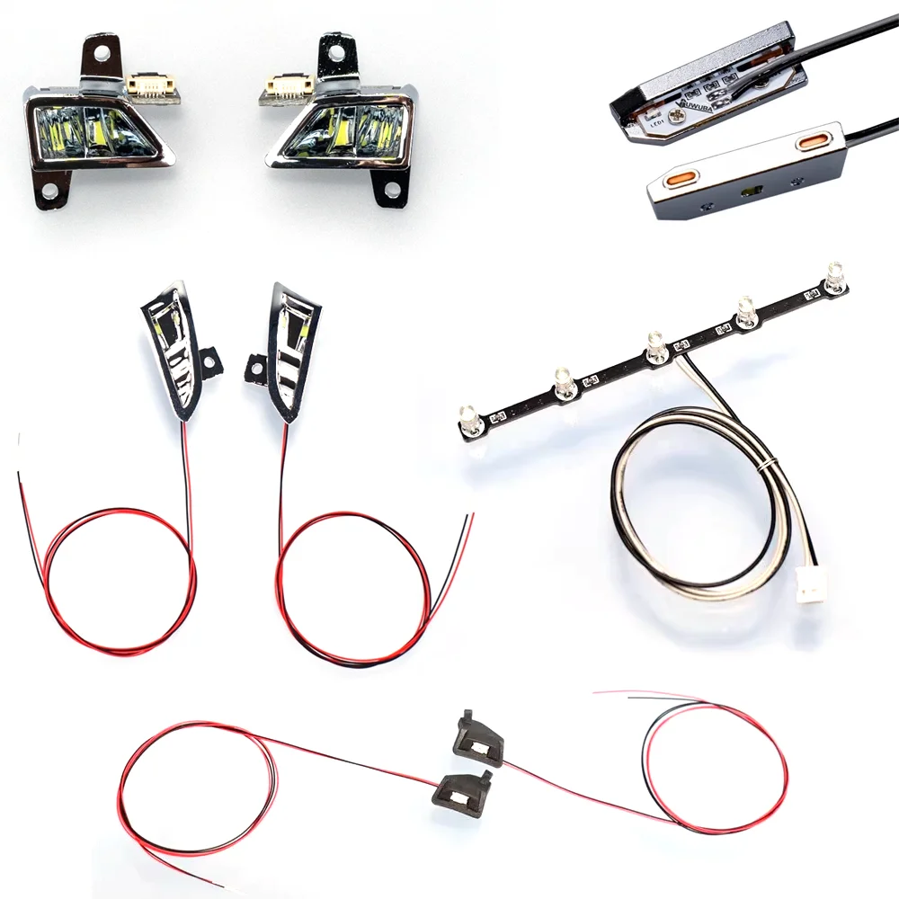 

LED Front Wheel Eyebrow Light/foot Light/roof Spotlight System for 1/14 Tamiya RC Dump Truck SCANIA 770S 56368 Toys Car Parts