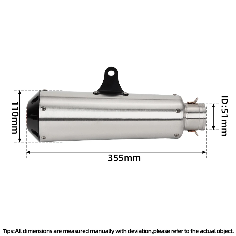 

Motorcycle Exhaust Muffler 51MM Racing Exhausts Pipe Kit Tail Tube with DB Killer For GSXR150 CBR150R NMAX155 MT15 Z250 ZX25RR