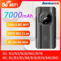 Benton 4g 5g SIM WiFi Router CAT6 Portable WiFi Dual Band 2.4G 5.8G 300Mbps 867Mbps WiFi6 802.11ax 5G NR Modem Mobile Router