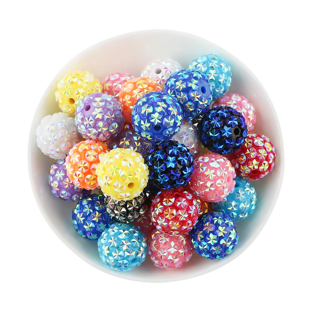 20MM 10 Pcs/Lot  Snowflake Acrylic Beads For DIY Handmade Pens, Keychains, Backpack Chains, Bracelets, Jewelry, Etc