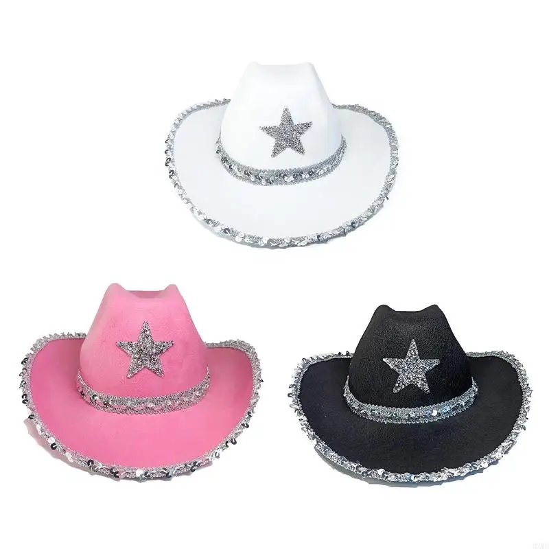 

MXMB Birthday Party Hats For Women Cowgirl Hats Star Party Cowboy Costume Adult