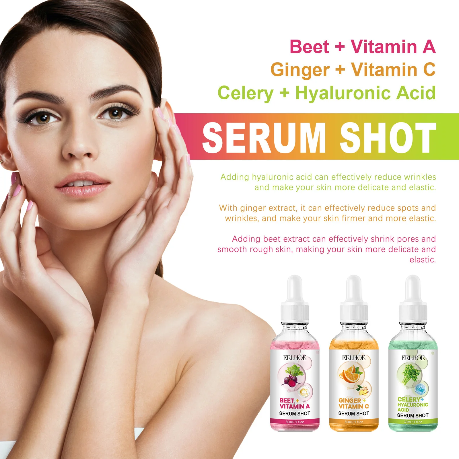 Beet Vitamin A Anti Aging Serum Facial Moisturizing Essence Shrink Pores Brighten Skin Tone Fade Fine Lines Face Care Product